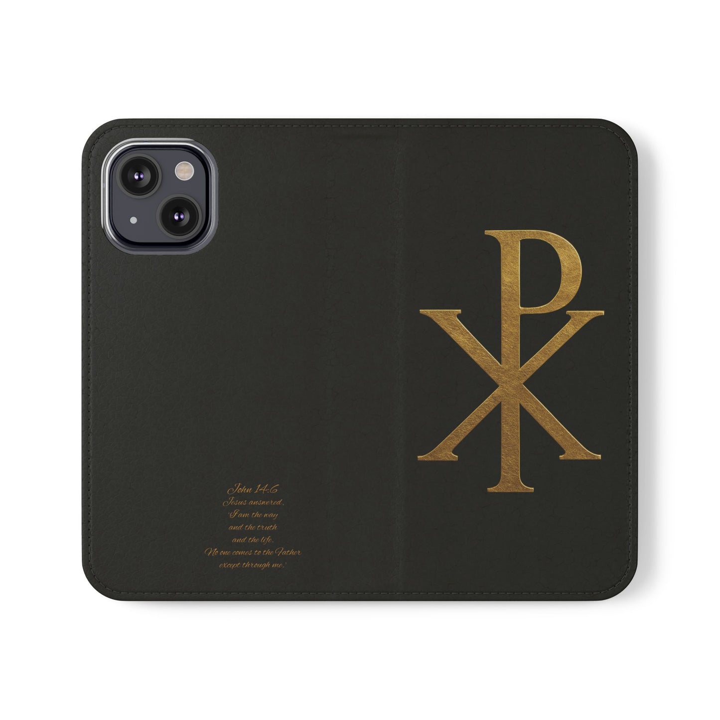 Black Chi Rho Folding Case for iPhone – Faith in Every Step