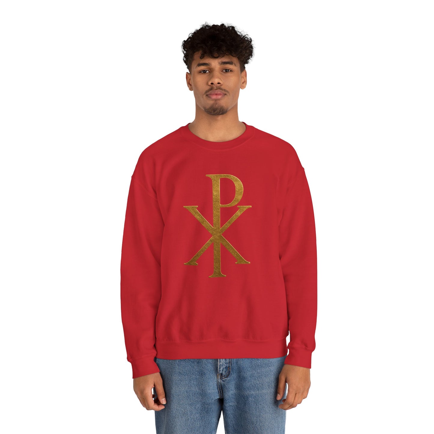 Chi Rho (Gold) - Men's Christian Sweatshirt