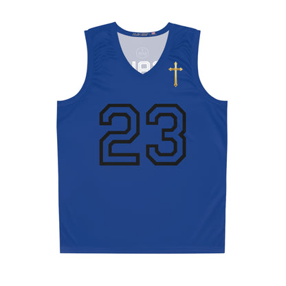 Psalm 23 Men's Basketball Jersey (Blue) – Faith in Every Play