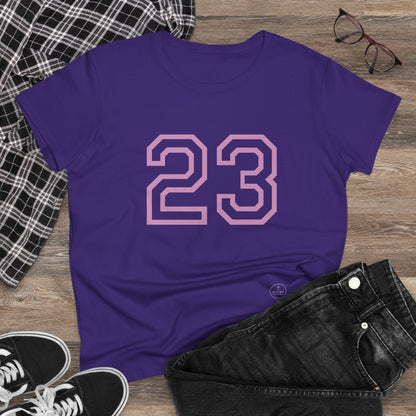 Psalm 23 Women’s Tee – Inspired Sports-Style Shirt (Pink Numbering)