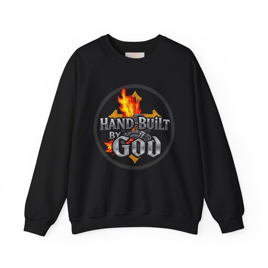Men’s “Hand Built by God” Christian Sweatshirt – Bold Faith Identity Pullover