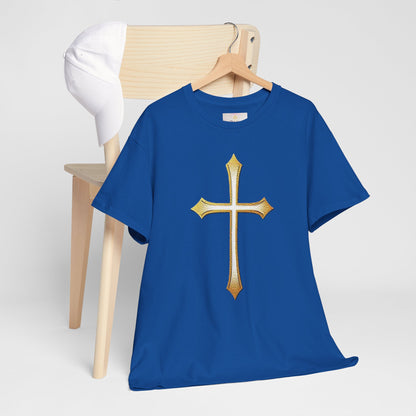Men’s Gold Cross Tee – Christian Faith-Inspired Apparel