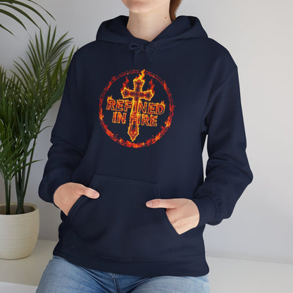 Women’s “Refined in Fire” Christian Hoodie – Flame Design Faith Pullover