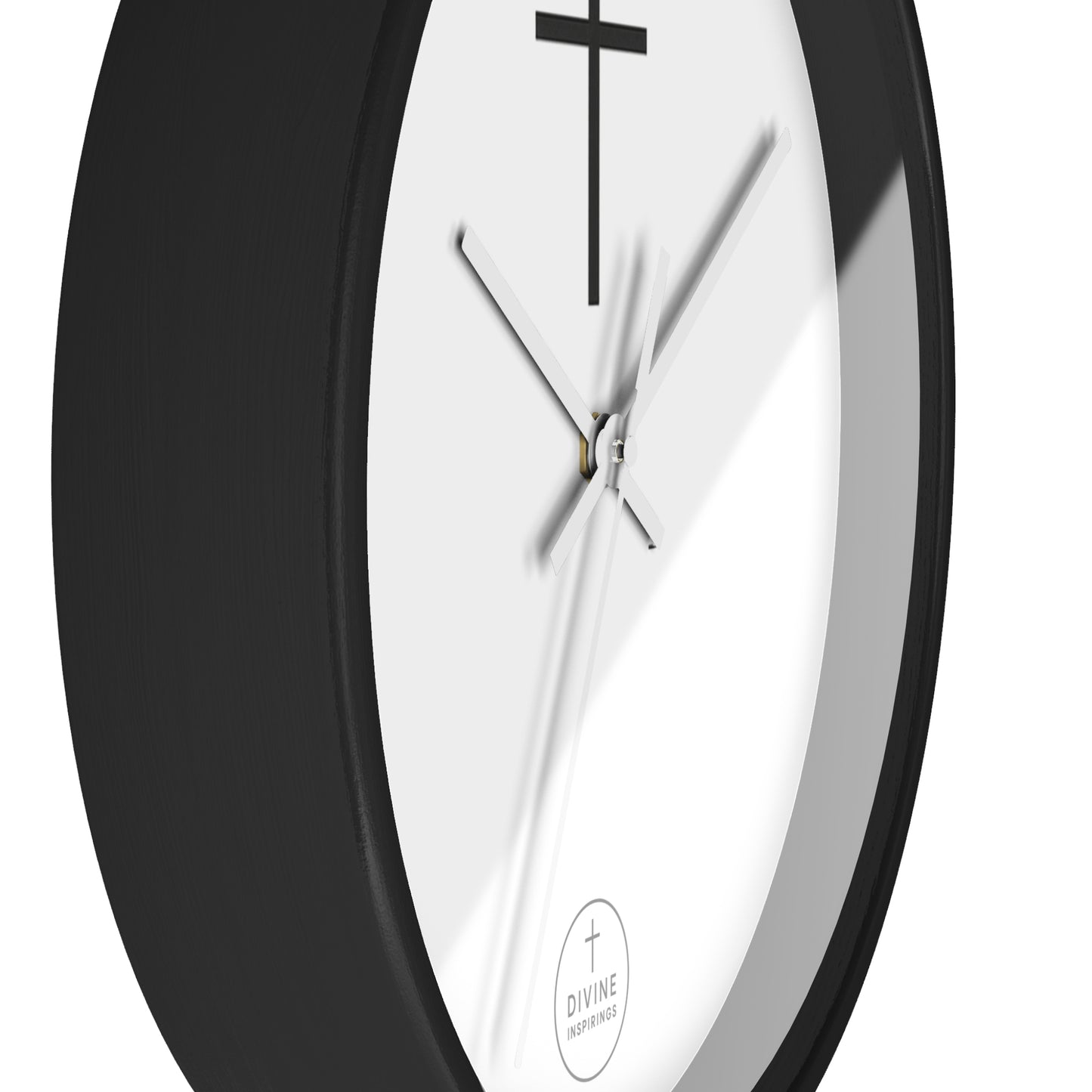Minimalist Black Cross Wall Clock – Elegant Christian Home Decor