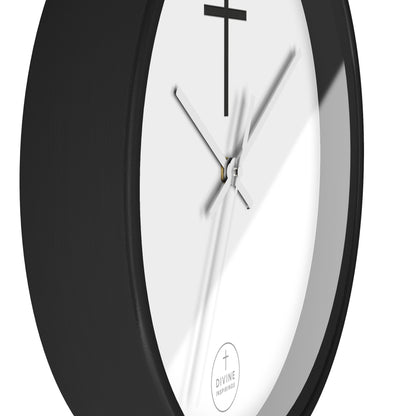 Minimalist Black Cross Wall Clock – Elegant Christian Home Decor