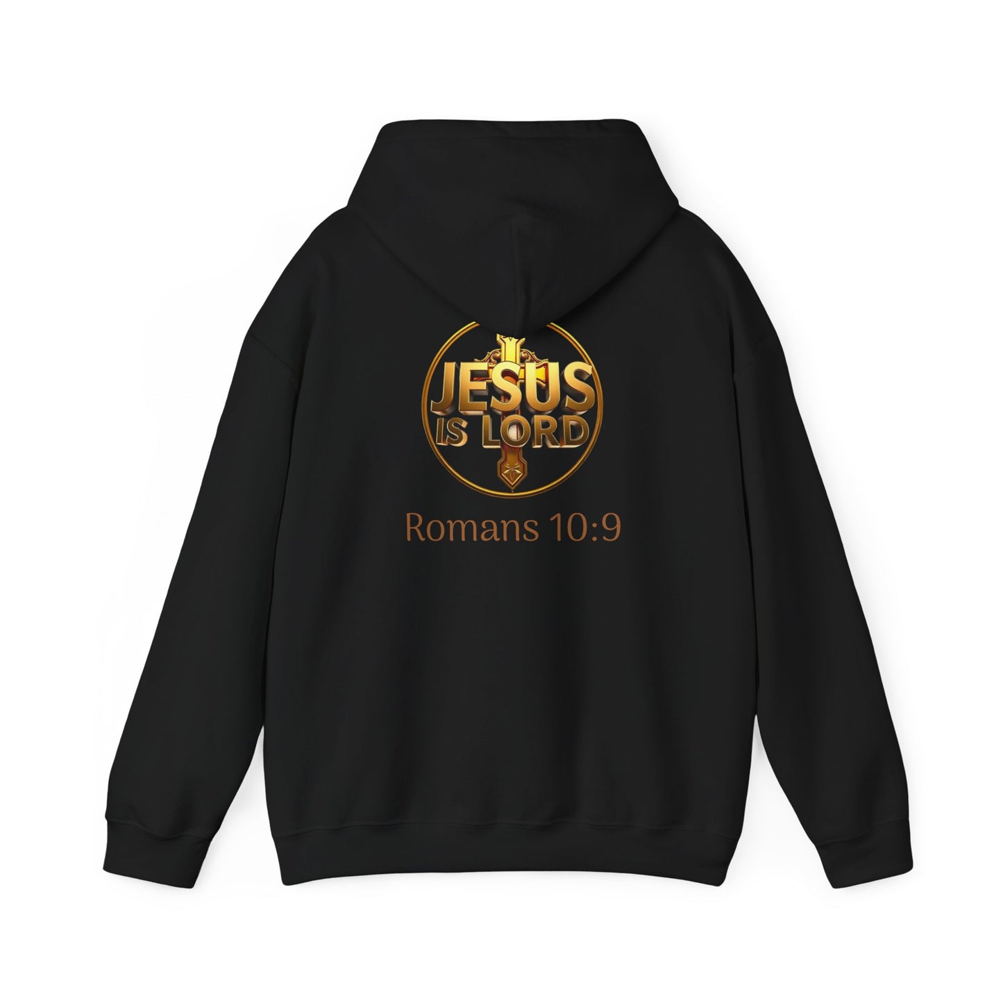 Jesus is Lord - Men's Christian Hoodie with Golden Cross
