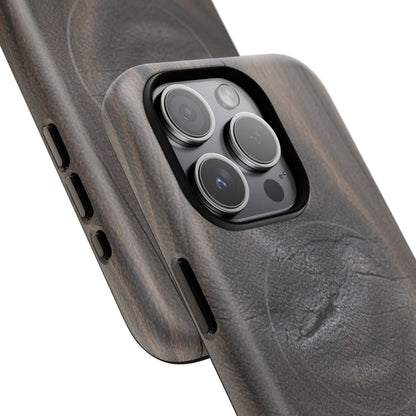 Faith Rooted in Strength – Dark Wood Grain iPhone Magnetic Tough Case