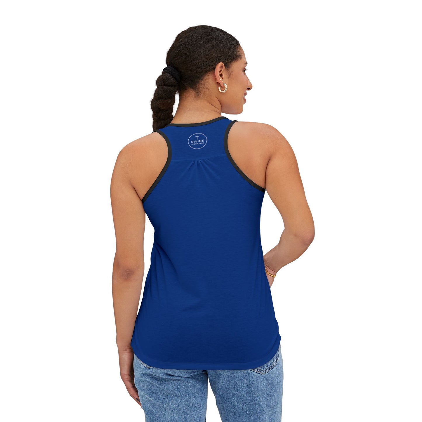 Golden Dove Women’s Christian Tank Top in Blue– Spirit of Peace and Power