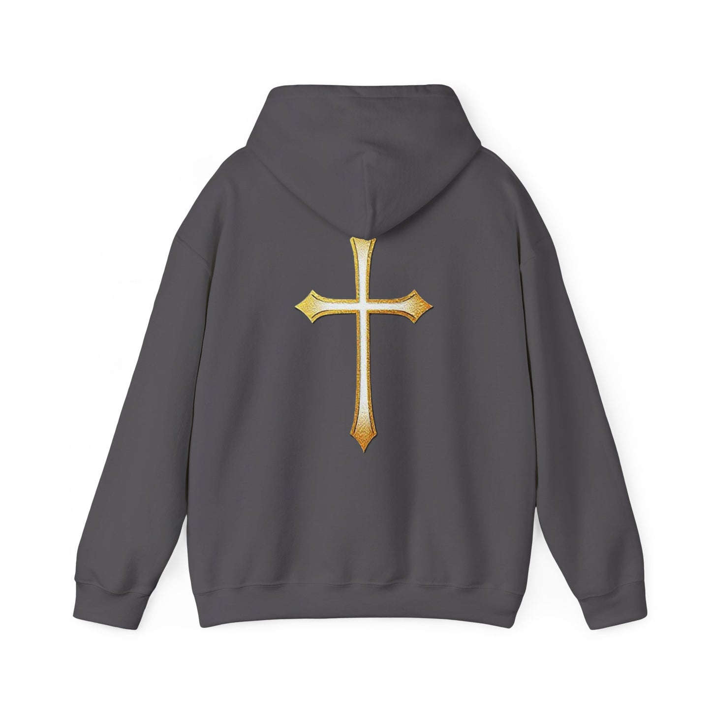 Women’s Gold Cross Hoodie – Christian Faith Hoodie with Front & Back Design