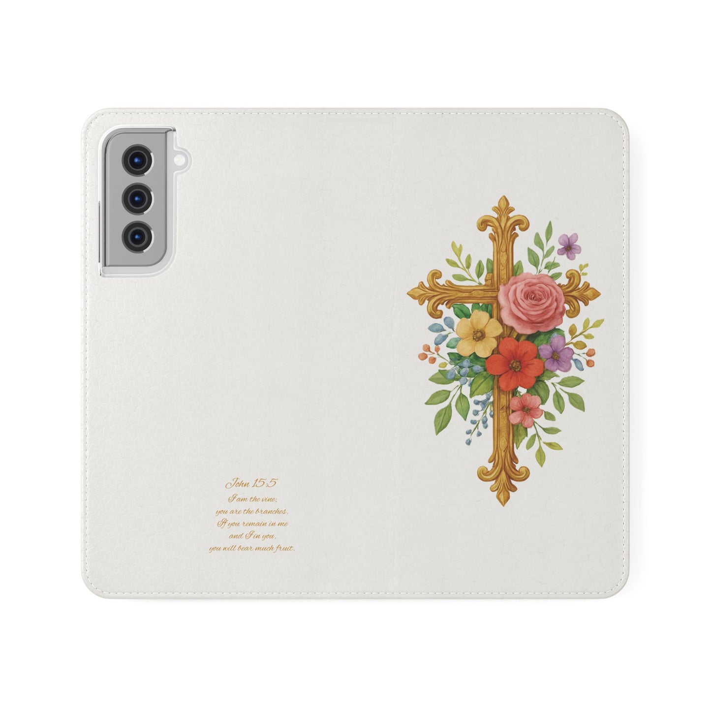 Floral Cross Wallet Case for Samsung– Faith in Bloom
