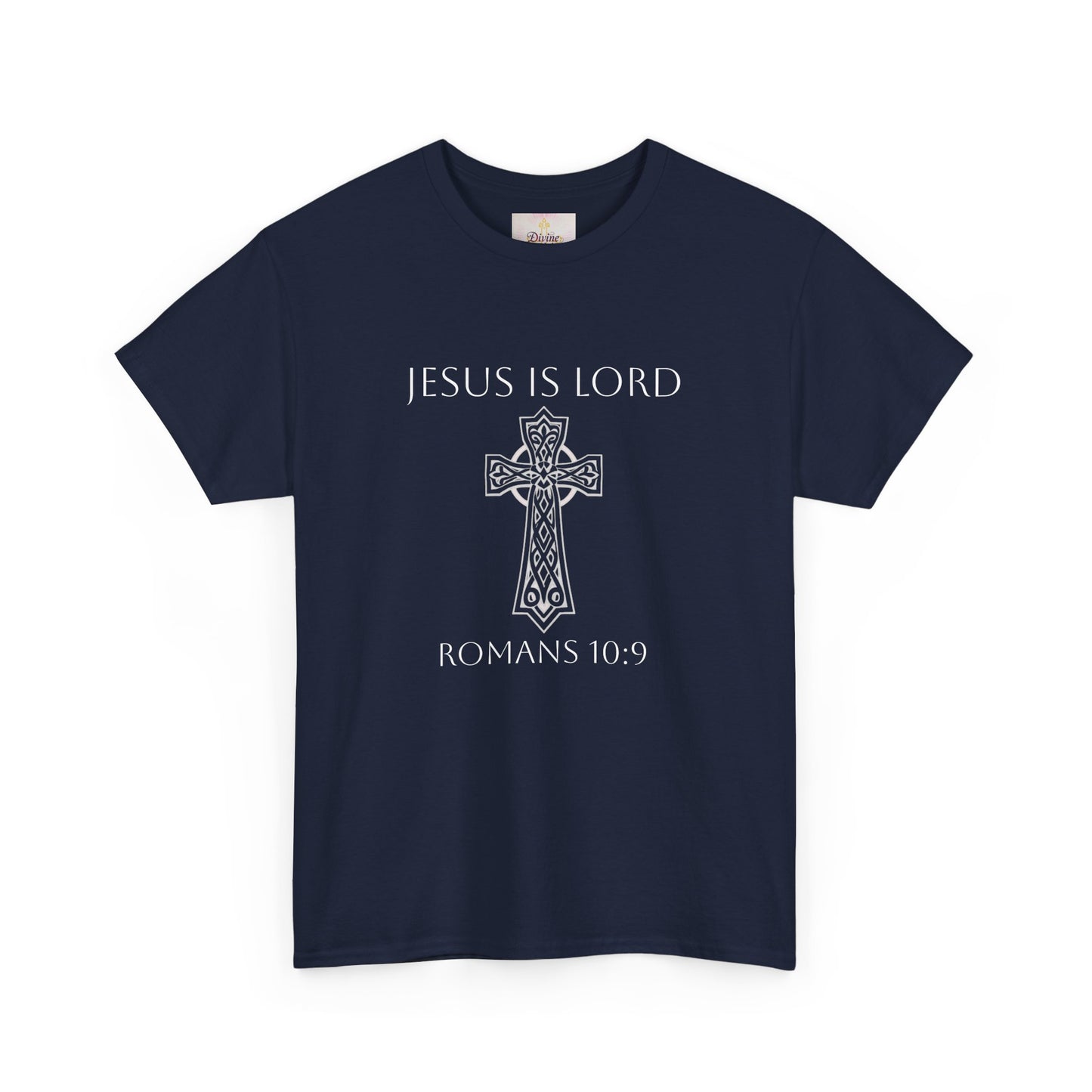 Women's Jesus is Lord Christian T-Shirt – Modern Cross Design (White Lettering)
