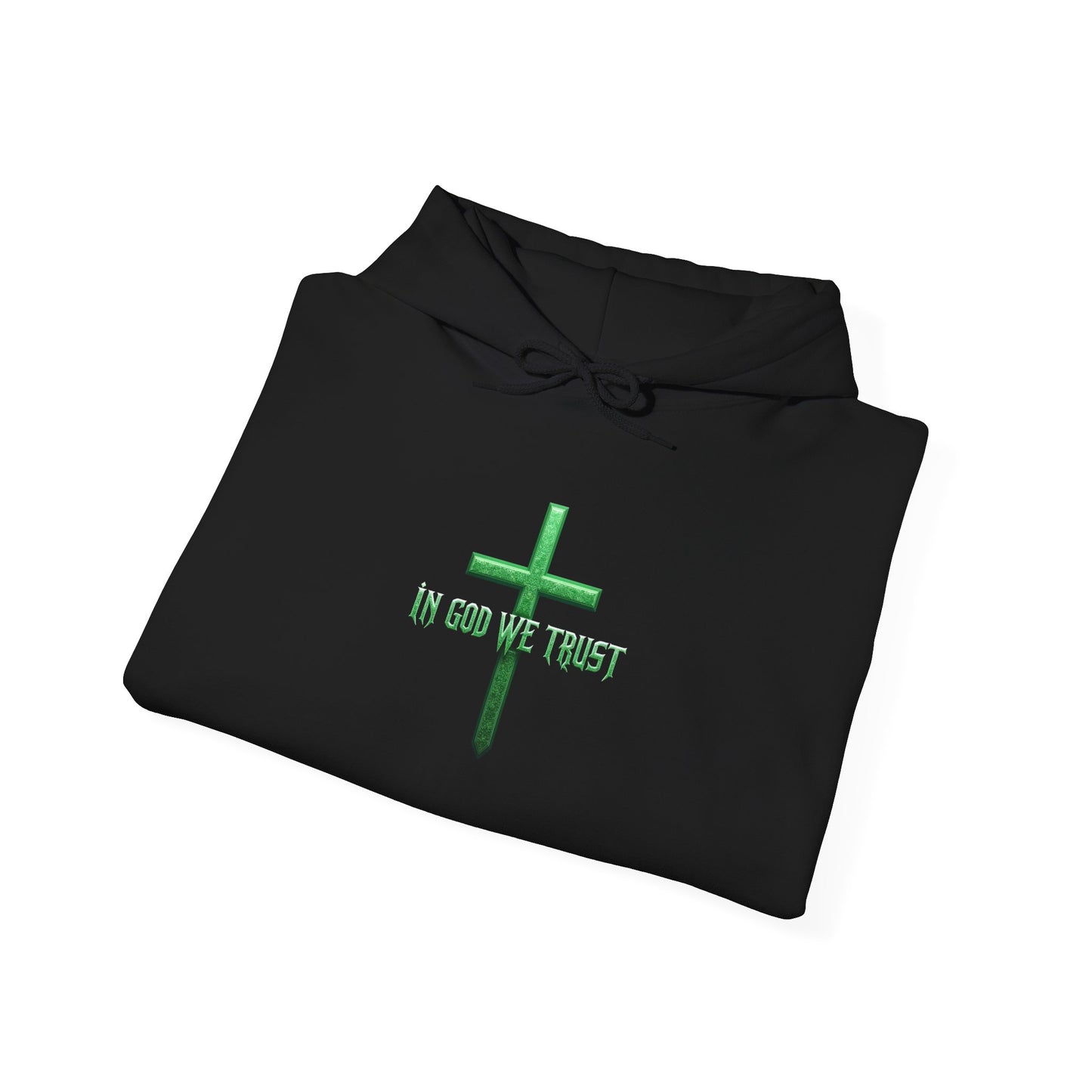 In God We Trust – Men’s Christian Hoodie (Green Design)