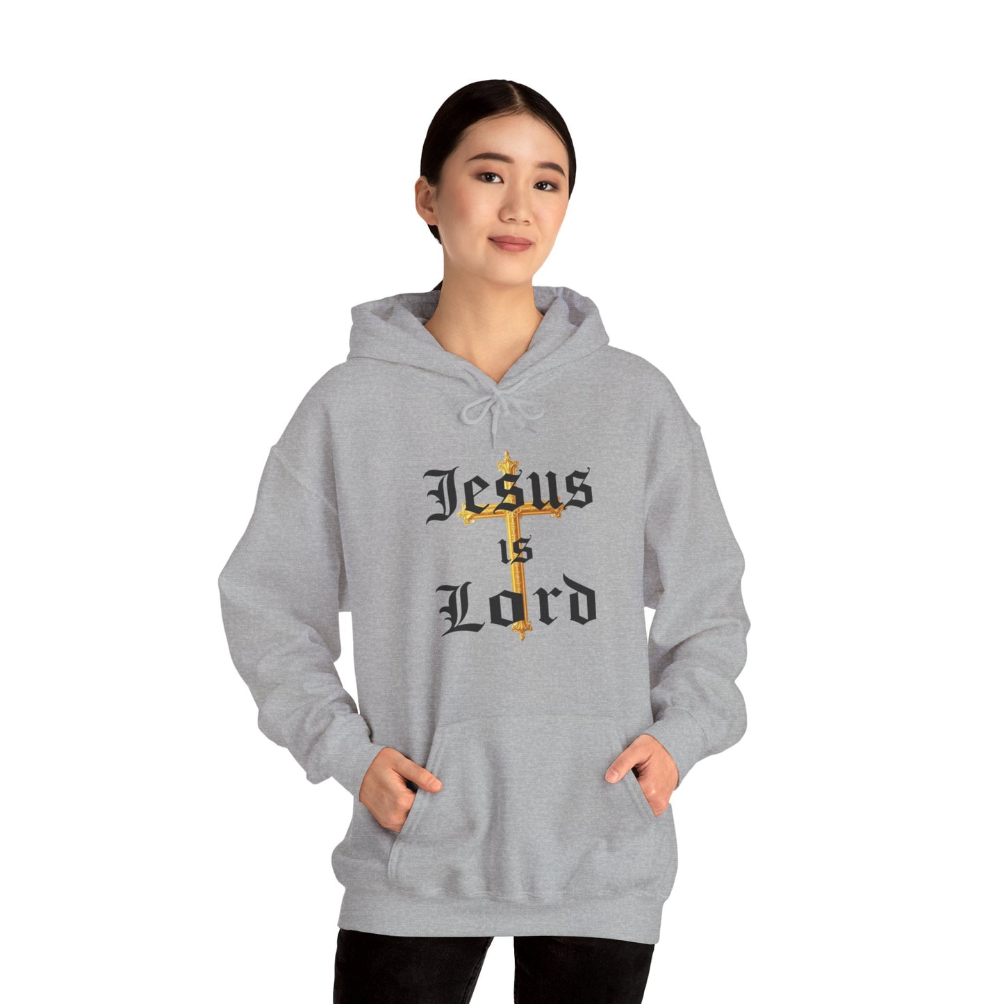 Women’s “Jesus is Lord” Christian Hoodie – Faith Statement Pullover with Cross