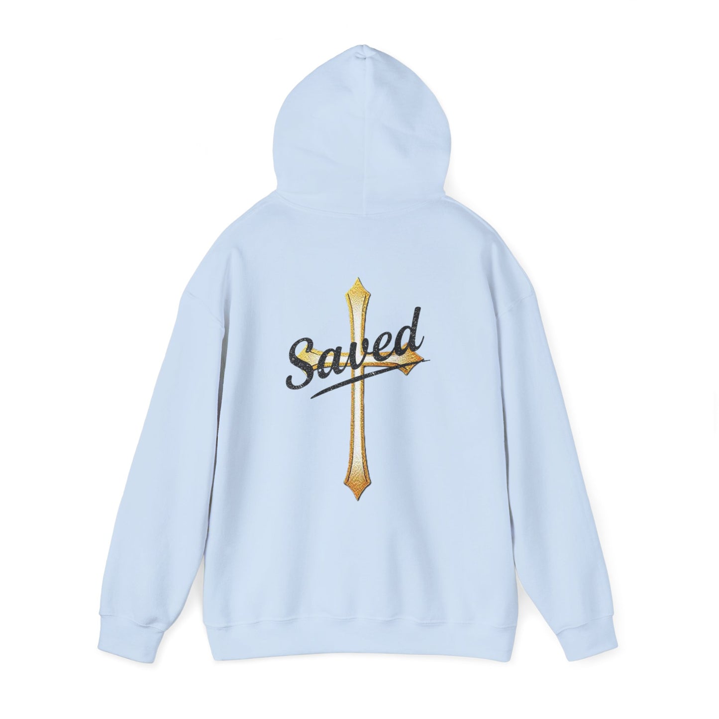 Saved Men’s Hoodie – Christian Faith Hoodie with Cross & John 3:16