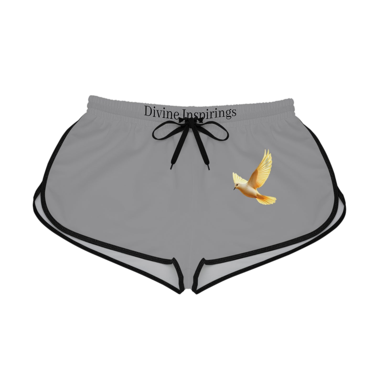 Peaceful Spirit Women's Shorts in Grey with Dove in Flight Design