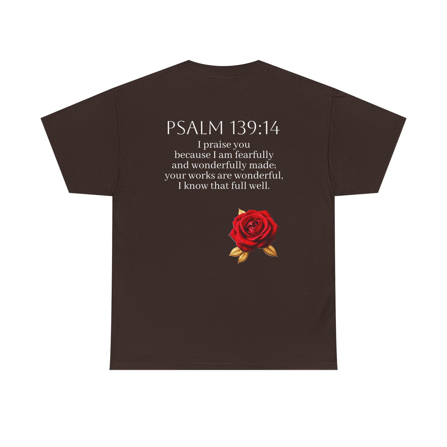 Handcrafted by God (Rose) - Woman's Christian T-Shirt (White Lettering)