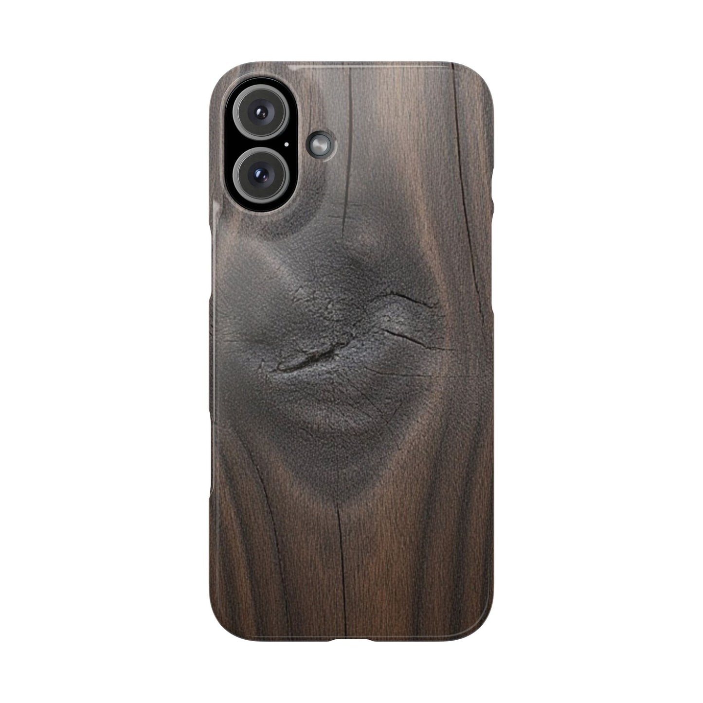 iPhone Snap Case – Dark Wood Grain Design