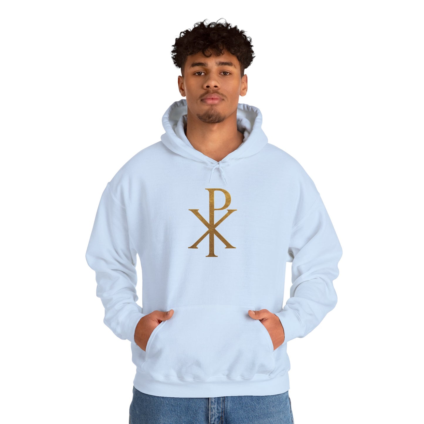 Chi Rho in Gold - Men’s Christian Hoodie