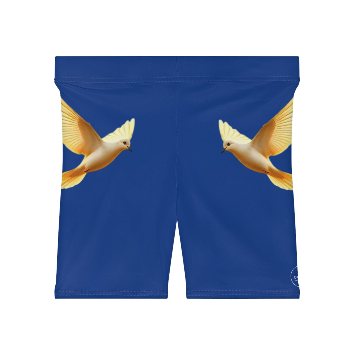 Golden Dove Women’s Biking Shorts in Blue – Spirit of Peace and Power