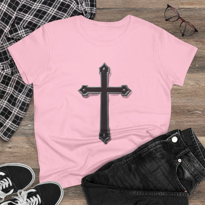 Warrior’s Black Cross Women’s Christian T-Shirt | Ephesians 6:11