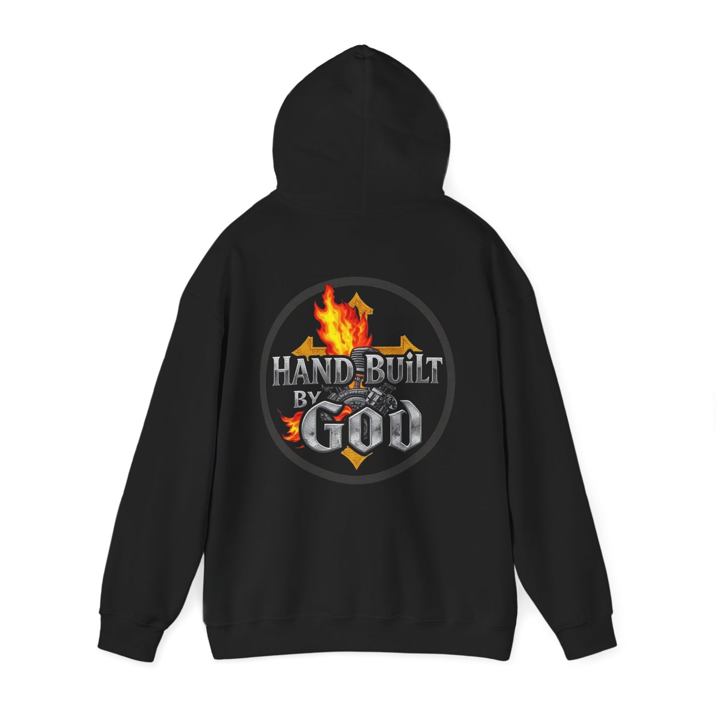 Men’s “Hand Built By God” Christian Hoodie – Bold Faith Identity Pullover