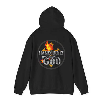 Men’s “Hand Built By God” Christian Hoodie – Bold Faith Identity Pullover