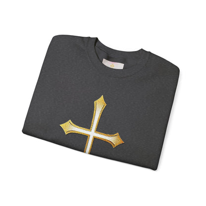 Women’s Gold Cross Sweatshirt – Christian Faith Apparel