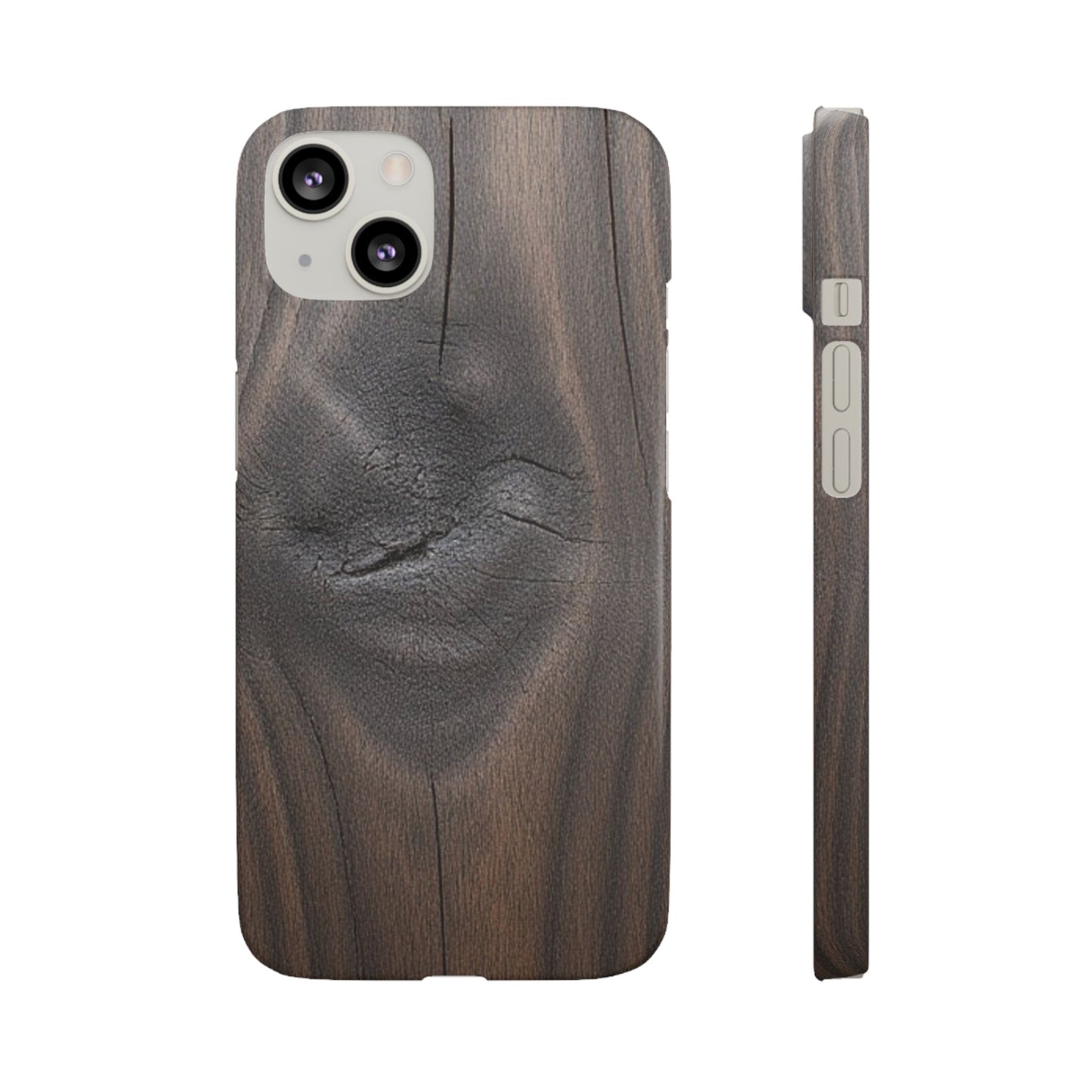 iPhone Snap Case – Dark Wood Grain Design