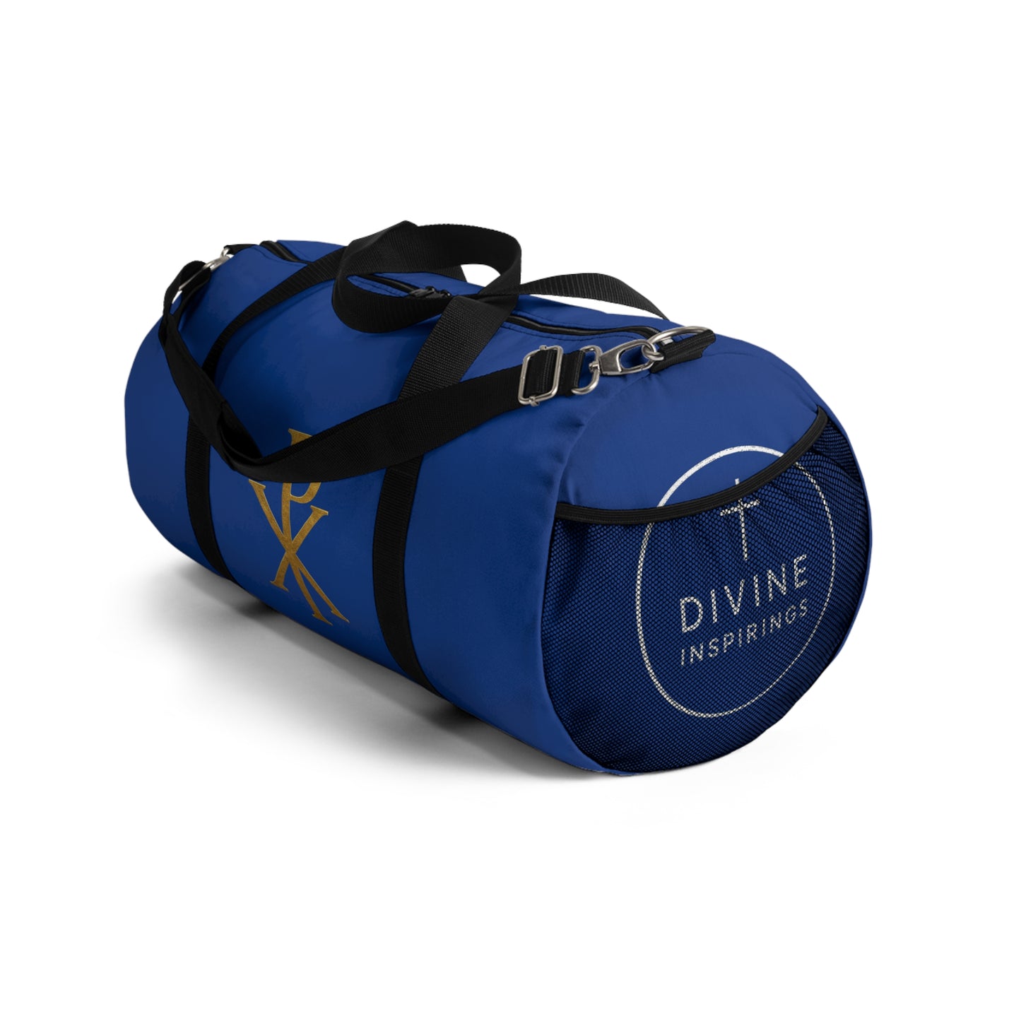 Christ’s Victory Duffle Bag in Blue – Chi Rho Symbol