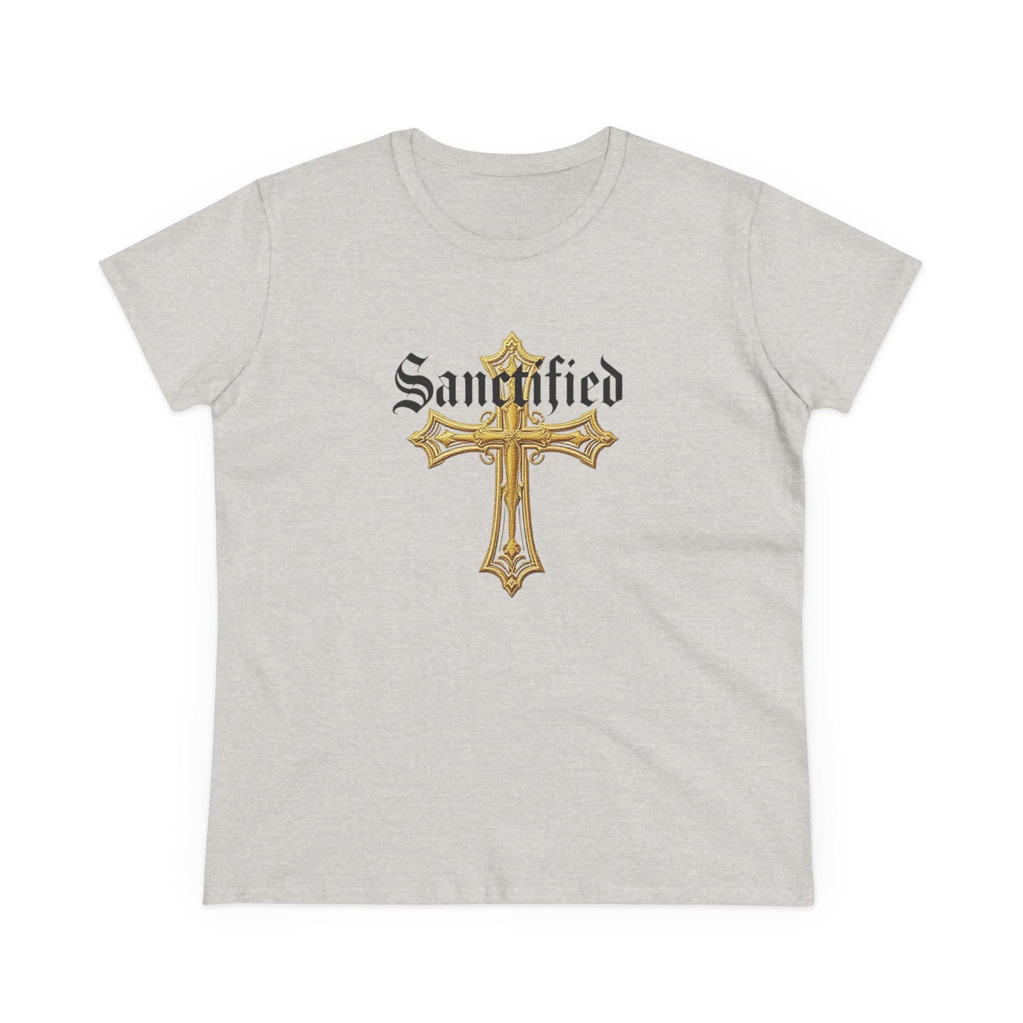 Sanctified Women's Gothic Cross T-Shirt – Faith in Bold Style