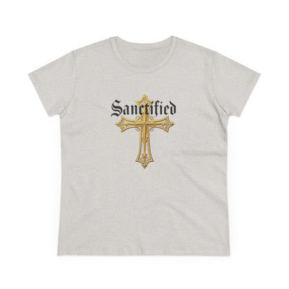 Sanctified Women's Gothic Cross T-Shirt – Faith in Bold Style