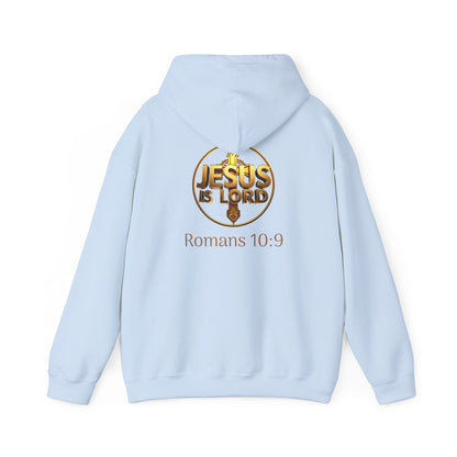Jesus is Lord - Men's Christian Hoodie with Golden Cross
