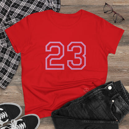 Psalm 23 Women’s Tee – Inspired Sports-Style Shirt (Pink Numbering)
