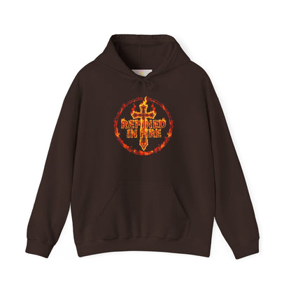 Men’s “Refined in Fire” Christian Hoodie – Flame Design Faith Pullover