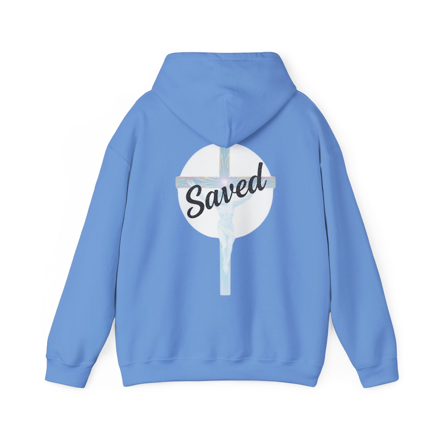 Saved in Christ – Men’s Faith Hoodie with Cross Design