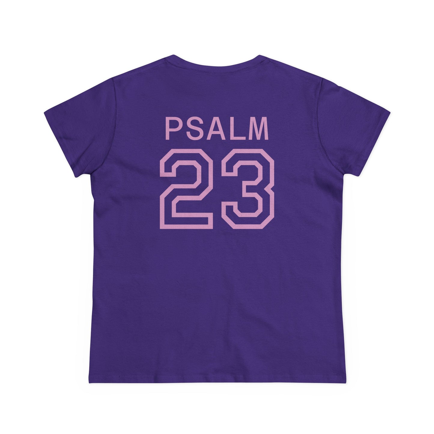 Psalm 23 Women’s Tee – Inspired Sports-Style Shirt (Pink Numbering)