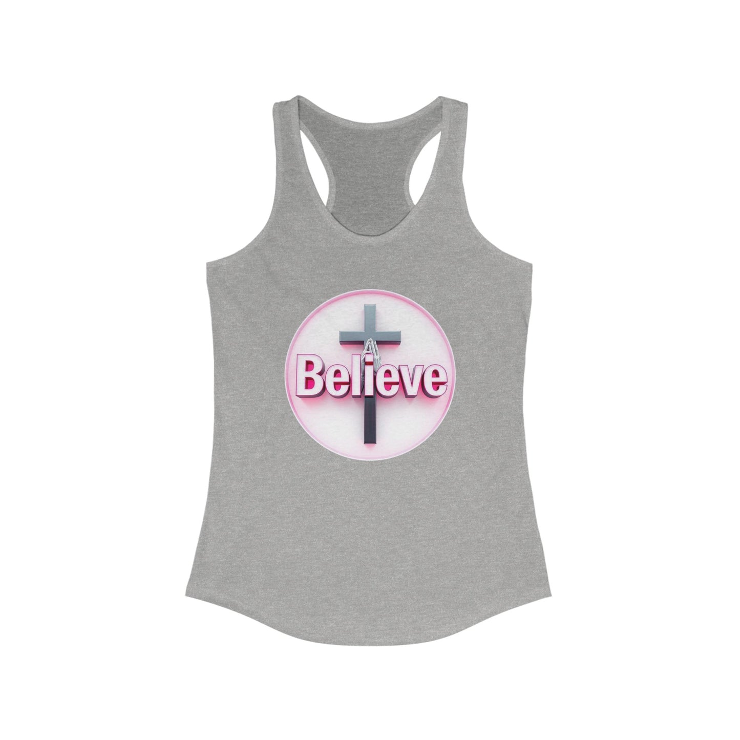 Believe – Women’s Racerback Faith & Fitness Tank