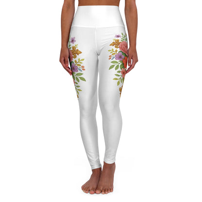 Floral Cross Graceful Fit High-Waisted Leggings - Christian Women's Apparel