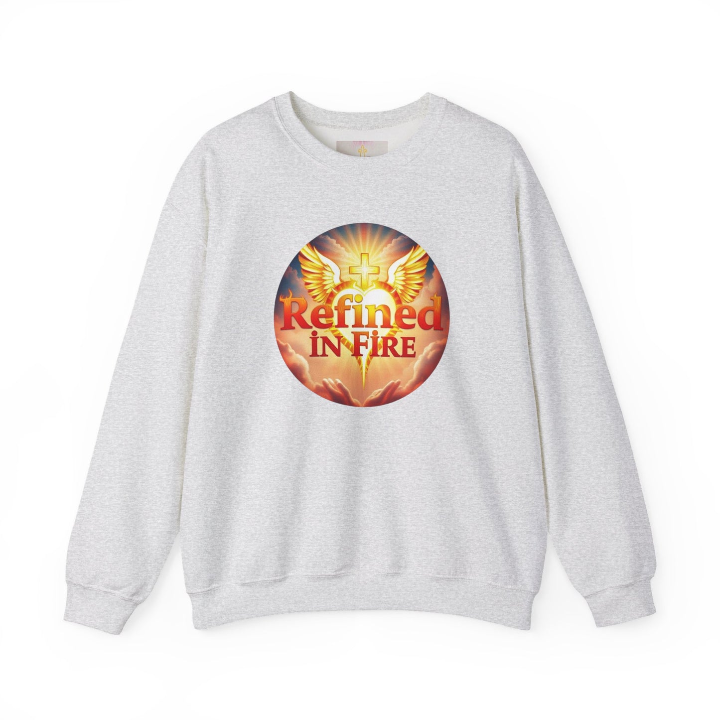 Men’s “Refined in Fire” Christian Sweatshirt – Bold Flame Design Pullover