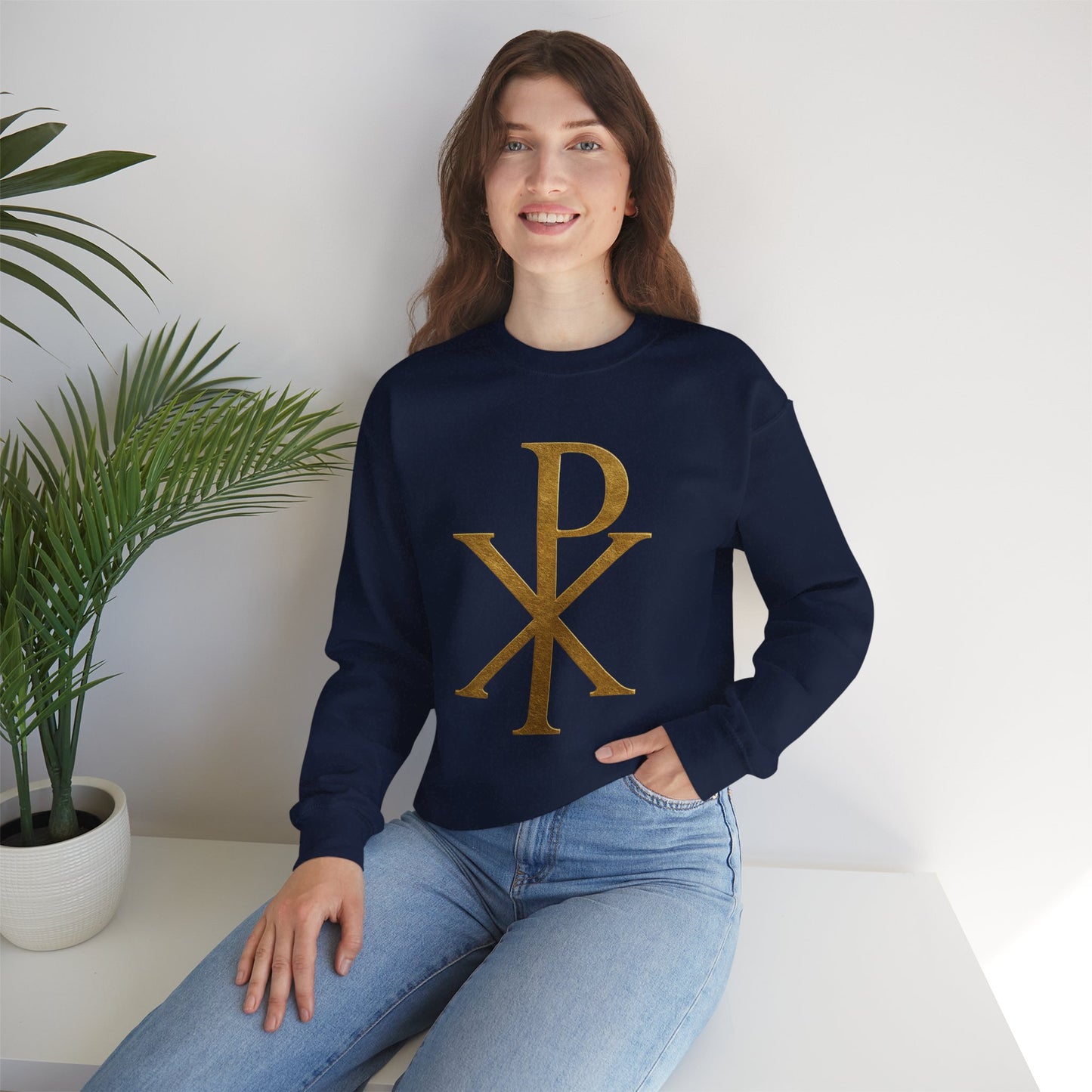 Chi Rho (Gold) – Women’s Christian Sweatshirt