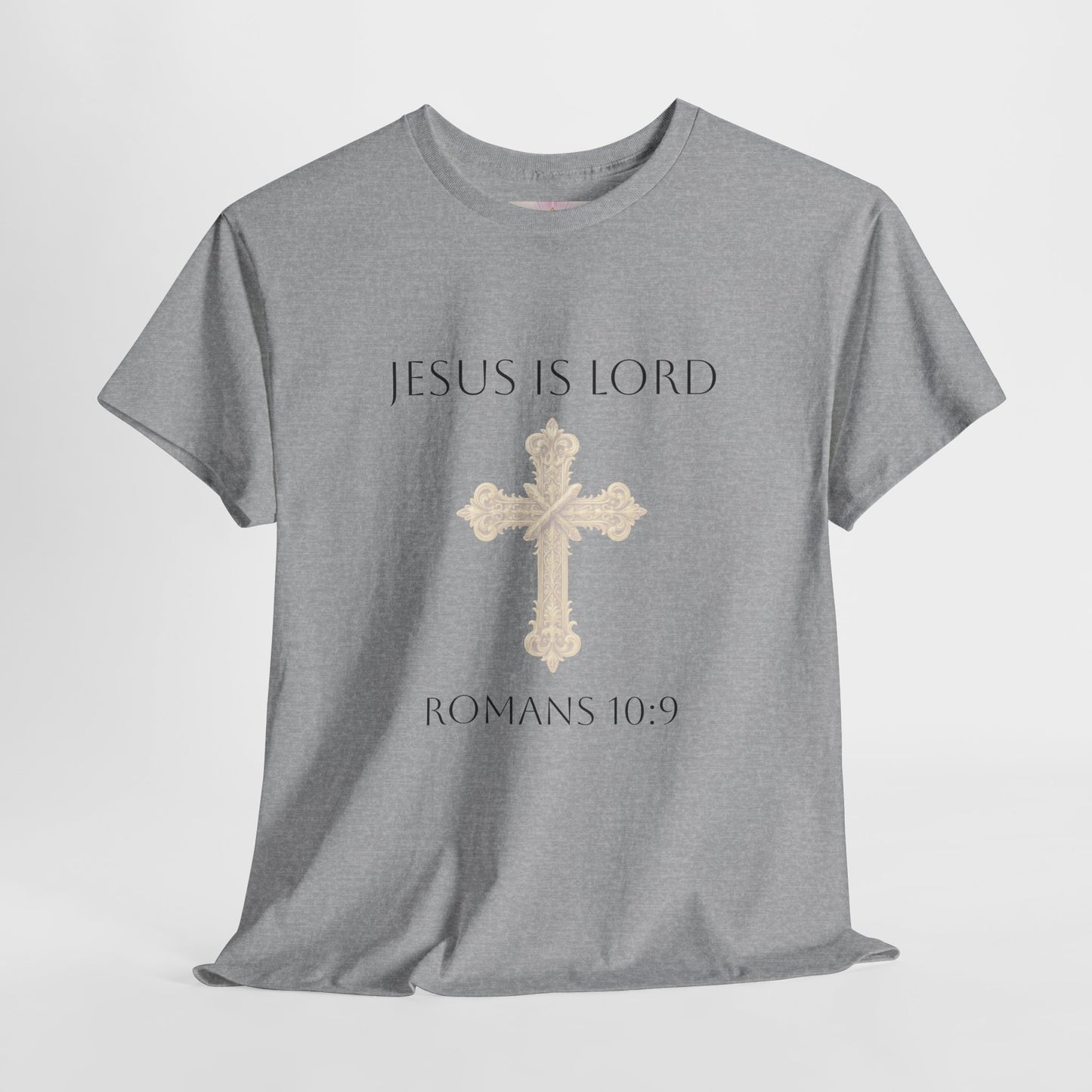 Confess. Believe. Be Saved. – Men’s Jesus Is Lord Tee (Romans 10:9) (White Lettering)