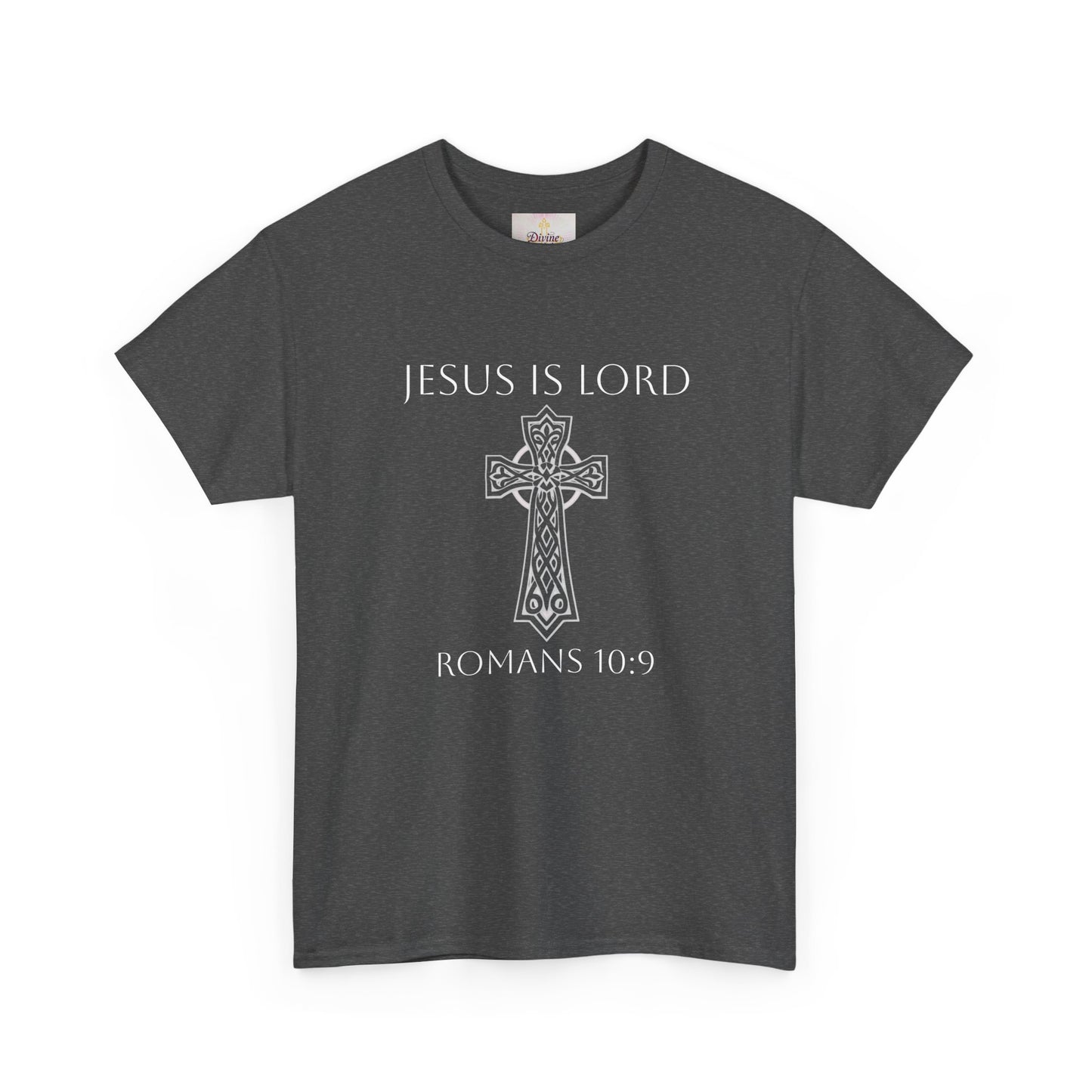 Women's Jesus is Lord Christian T-Shirt – Modern Cross Design (White Lettering)