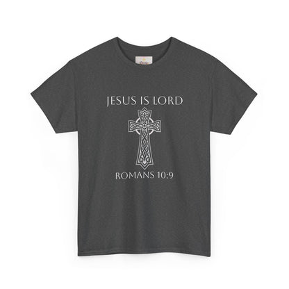 Women's Jesus is Lord Christian T-Shirt – Modern Cross Design (White Lettering)