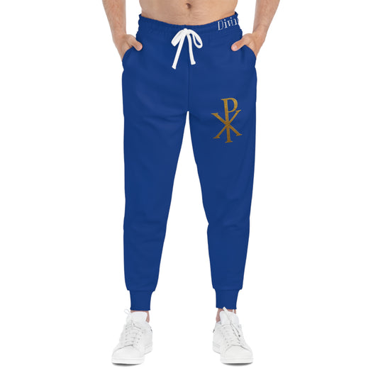 Men’s Chi Rho Jogger Pants in Blue – Comfort with Spiritual Style