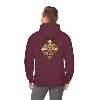 In God We Trust (Gold) - Men's Christian Hoodie with Golden Cross