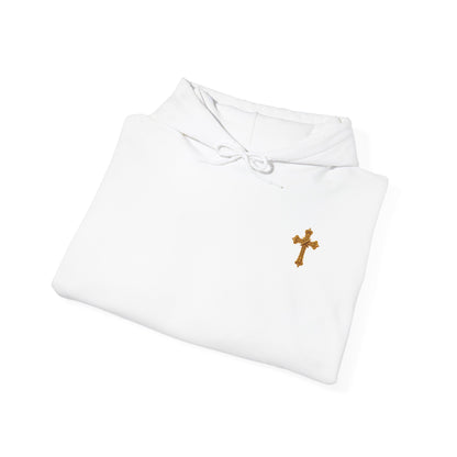 Jesus is Lord - Men's Christian Hoodie with Golden Cross