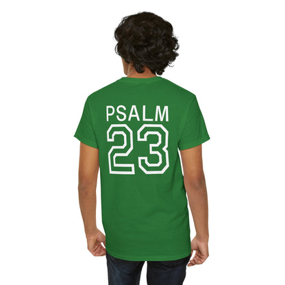 Psalm 23 Men’s T-Shirt – Inspired Sports-Style Shirt (White Numbering)