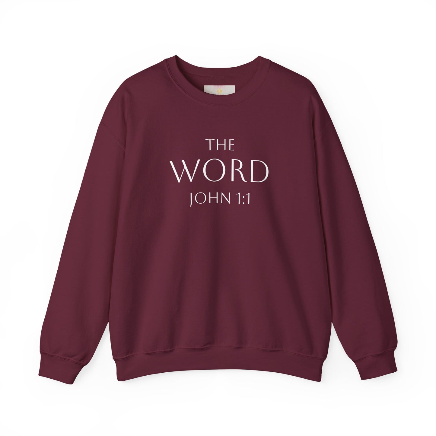 “The Word Eternal” – Women’s Christian Sweatshirt with White Lettering (John 1:1)