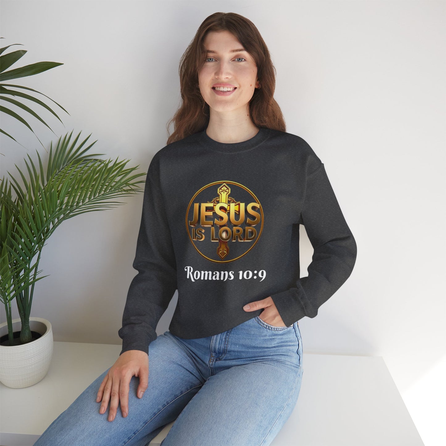 Bold Faith Women’s Sweatshirt – Proclaim Jesus Is Lord & He Is Risen (White Lettering)