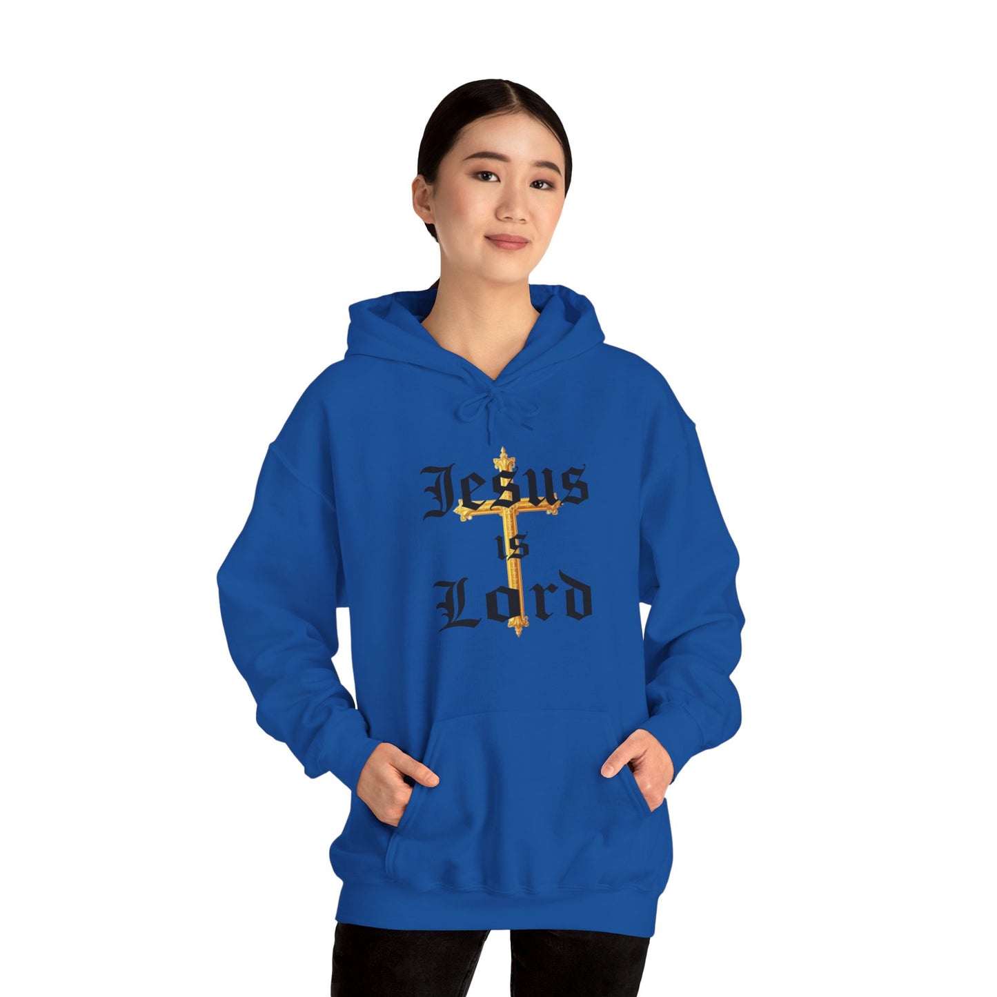 Women’s “Jesus is Lord” Christian Hoodie – Faith Statement Pullover with Cross